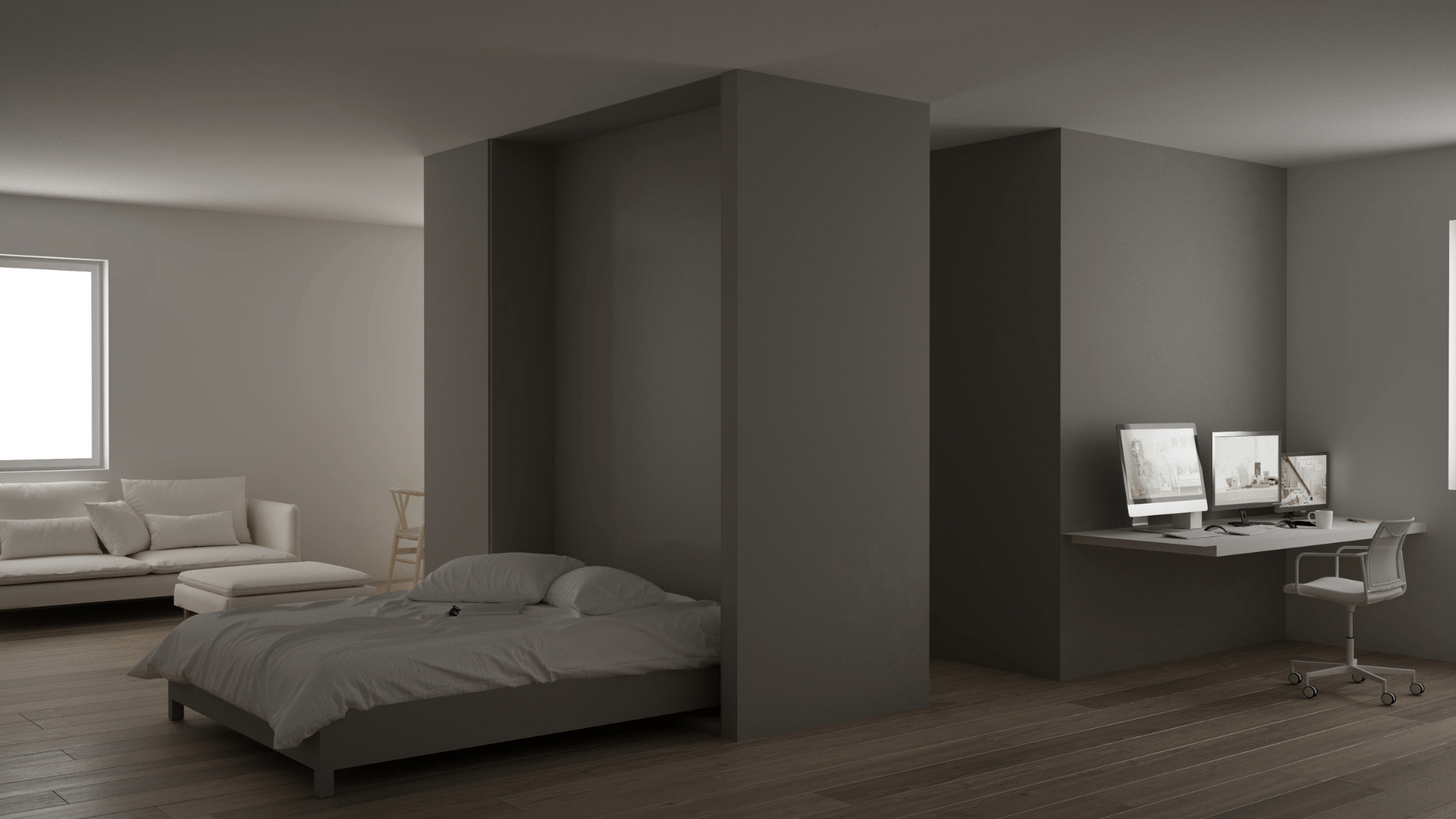 condo design _ space saving murphy bed
